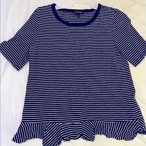 Banana Republic Navy Blue Striped Top, Size Small